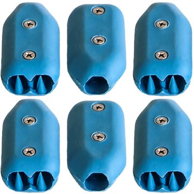 E-Z - TY 1/2 Inch Reusable Rope Clamps - SIX (6) Pack Size (Blue)