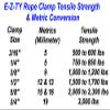 3/4 Inch E-Z-TY Reusable Rope Clamps - SIX (6) PACK SIZE (Blue) view 4