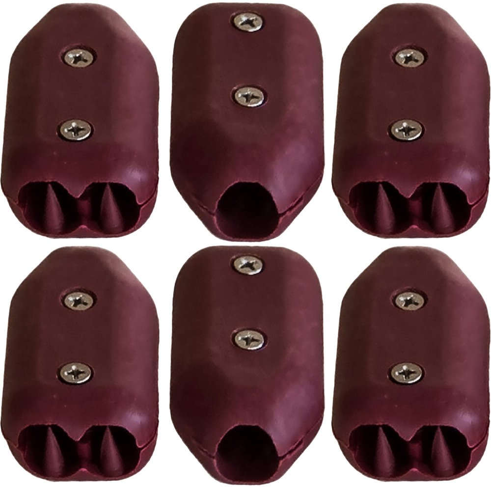 E-Z-TY 1/2 Inch Reusable Rope Clamps - SIX (6) Pack Size (Red)