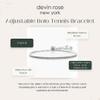 Devin Rose Adjustable Bolo Slider Dainty Tennis Bracelet for Women made with 2mm Faceted Crystals in Rhodium Plated Brass White view 3