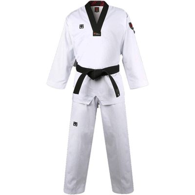 MOOTO Korea Taekwondo Basic 4.5 Uniform Dobok Black Neck WT Logo TKD Martial Arts (190 (Height : 190~199cm)(6.23~6.53ft)