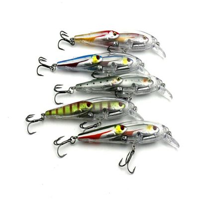 LENPABY 5PCS Fishing Topwater Lures Group Fish Minnow Plastic Fishing Bait for Bass Trout Freshwater and Saltwater 10.5CM 11G