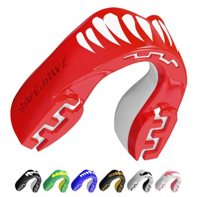 SAFEJAWZ Mouth Guard, Dual Layer Mouthguard for Adults & Youth with Case, Easy Fit Remoldable Mouth Piece for Football, Boxing, Basketball, MMA, Lacrosse (Viper, Juniors (up to 11 Year))