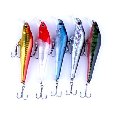 LENPABY 5PCS Minnow Fishing Lures Topwater for Bass Trout Freshwater and Saltwater 10CM-11G