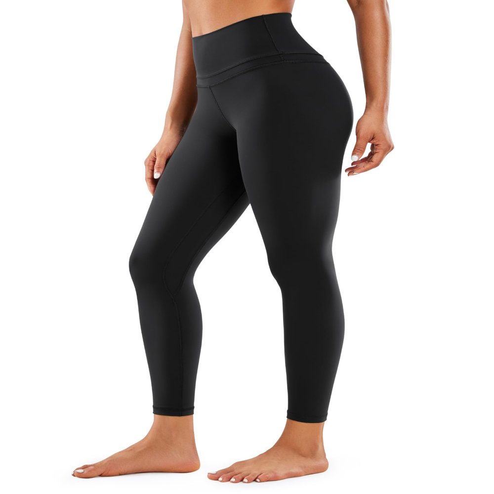 CRZ YOGA Naked Feeling Workout Leggings 25'' - High Waist Yoga Training Tight Womens Pants Black XX-Small
