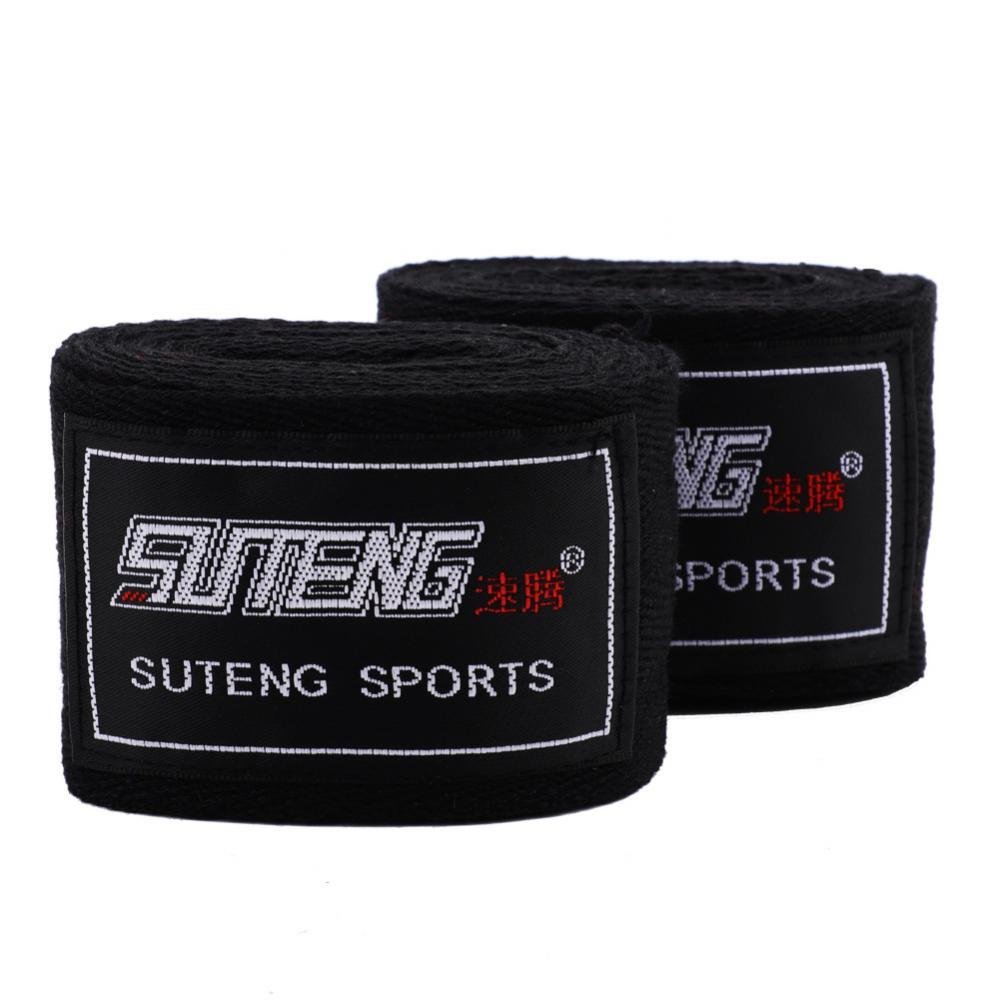 1Pair Hand Wraps, Adults Elastic Cotton Handwraps for Boxing Kickboxing Muay Thai MMA(Black)