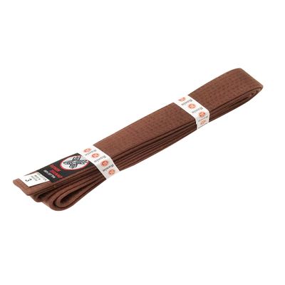 Ronin Brand Martial Arts Uniform Solid Colored Rank Belt Yellow, Green, Orange, Blue, Purple, Red, Brown, & Black - Premium Quality (Brown, 4)
