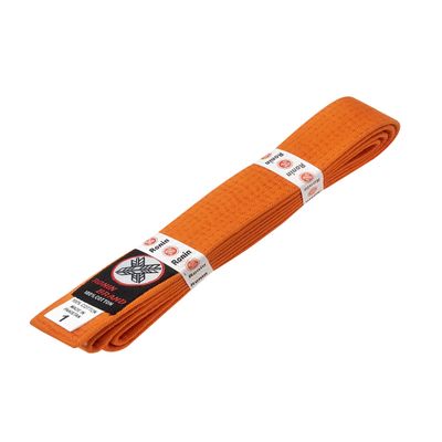 Ronin Brand Martial Arts Uniform Solid Colored Rank Belt Yellow, Green, Orange, Blue, Purple, Red, Brown, & Black - Premium Quality (Orange, 3)