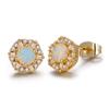 Opal Earring 925 Silver Plated Fashion Simple Engaged Jewelry (Gold) view 1
