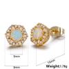 Opal Earring 925 Silver Plated Fashion Simple Engaged Jewelry (Gold) view 2