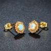 Opal Earring 925 Silver Plated Fashion Simple Engaged Jewelry (Gold) view 4