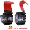 Weight Lifting Metal Hooks Heavy Duty PRO Lifting Wrist Straps Deadlift Straps Power Lifting Grips Weightlifting Gym Gloves Men & Women (RED, Women-Wrist Size Small/Medium) view 3