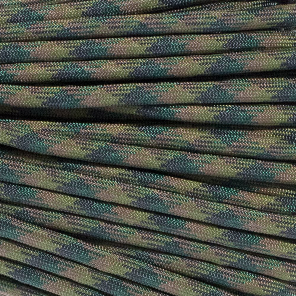GOLBERG G 100 Feet of True Heavy-Duty American Made BattleCord Ultra-Strong Outdoor Tactical Survival Paracord 2650 Pound Tensile Strength (Woodland)