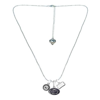 Sports Accessory Store Penn State Nittany Lions Home Sweet Home Silver Crystal Necklace Jewelry Gift PSU