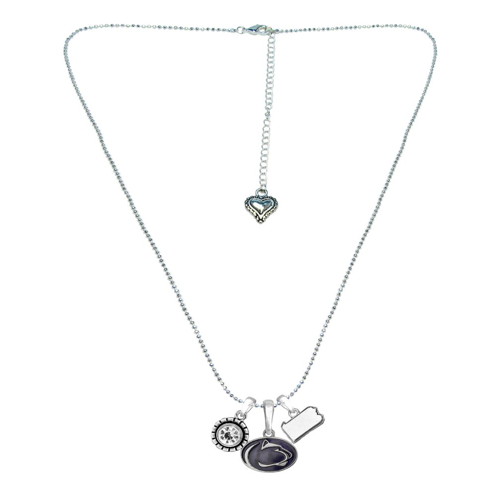 Sports Accessory Store Penn State Nittany Lions Home Sweet Home Silver Crystal Necklace Jewelry Gift PSU