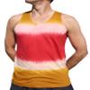 Full Funk Tie Dyed Strata T-Shirt Sleeveless Cotton Vest, Small, Yellow Red view 1