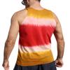 Full Funk Tie Dyed Strata T-Shirt Sleeveless Cotton Vest, Small, Yellow Red view 2