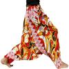 RaanPahMuang Mixed Art Baggy Side Tie Mao Hmong Hill Tribe Harem Pants, Large, Curved Steel Red view 2