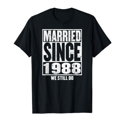 30th Wedding Anniversary Shirt Married Since 1988 Gift Tee