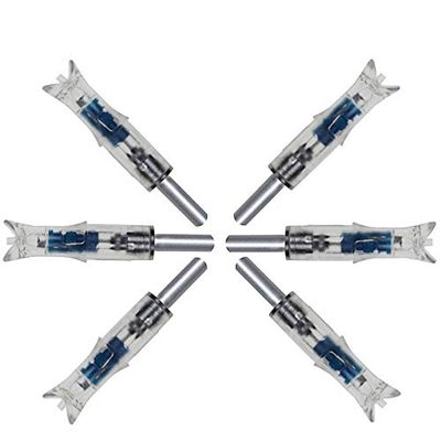 JIEXI HWYP String-Activated led Lighted Arrow Nock for ID 7.6mm Shaft toolless Design Pack of 6 (Blue)