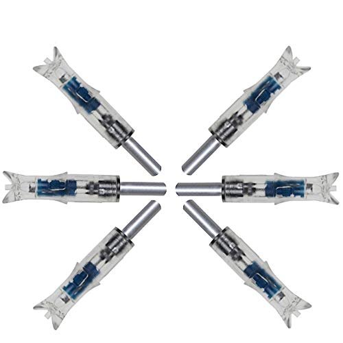 JIEXI HWYP String-Activated led Lighted Arrow Nock for ID 7.6mm Shaft toolless Design Pack of 6 (Blue)