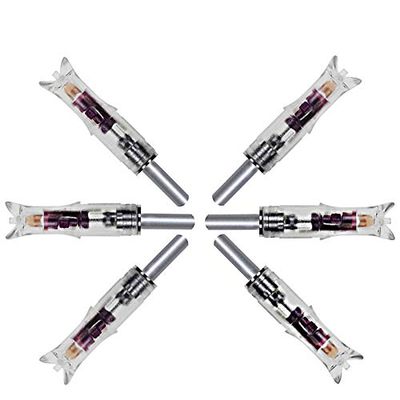 JIEXI HWYP String-Activated led Lighted Arrow Nock for ID 7.6mm Shaft toolless Design Pack of 6 (Purple)