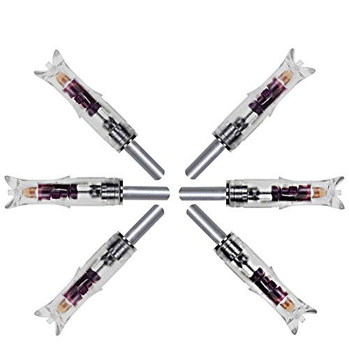 JIEXI HWYP String-Activated led Lighted Arrow Nock for ID 7.6mm Shaft toolless Design Pack of 6 (Purple)