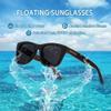 ANDWOOD Bamboo Sunglasses Floating for Men Women Wood Sunglass Wooden Frame Polarized Vintage Black Handmade view 2