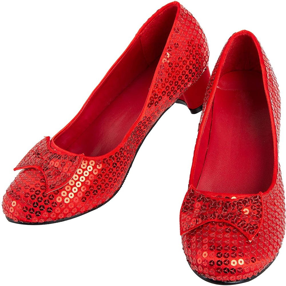 Rubies Girl's Red Sequin Costume Shoes, Small
