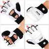 FitsT4 Sports Half Mitts MMA UFC Training Boxing Punch Bag Kickboxing Sparring Grappling Martial Arts Muay Thai Taekwondo Wrist Wraps Support Gloves for Women Men Kids White L view 4