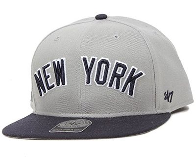 47 Brand NY Yankees Script Side Grey Snapback, Gray, One Size