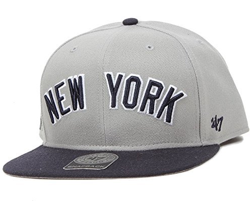 47 Brand NY Yankees Script Side Grey Snapback, Gray, One Size