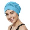 Beemo Swim Caps for Women Swimming Turban Polyester Latex Lined Pleated for Ladies - Turquise view 2