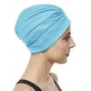 Beemo Swim Caps for Women Swimming Turban Polyester Latex Lined Pleated for Ladies - Turquise view 3