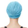 Beemo Swim Caps for Women Swimming Turban Polyester Latex Lined Pleated for Ladies - Turquise view 4