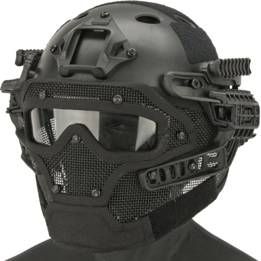 Evike Airsoft - Matrix Legionnaire Full Head Coverage Headpro/Face Pro/Goggle Protective System (Color: Black)