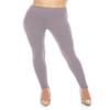 ALWAYS Women's Super High Waist Leggings - Premium Buttery Soft Yoga Workout Stretch Solid Pants Lilac Grey Plus Size view 2