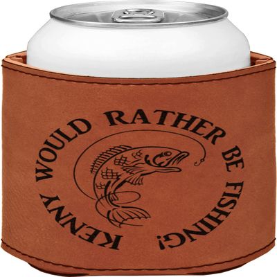Personalized Fish Leatherette Can Sleeve - Double Sided