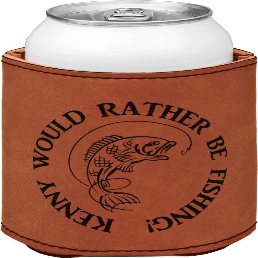 Personalized Fish Leatherette Can Sleeve - Double Sided