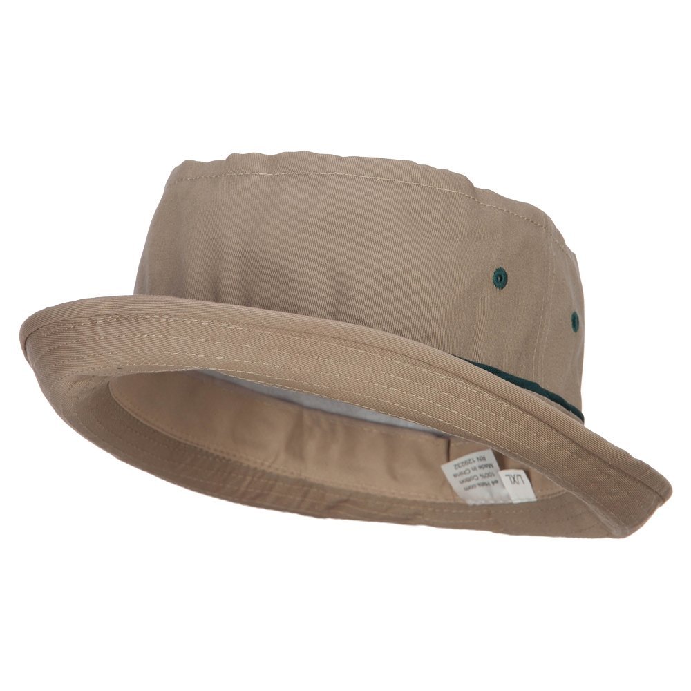 e4Hats.com Striped Roll Up Bucket Hat - Khaki Dark Green L-XL