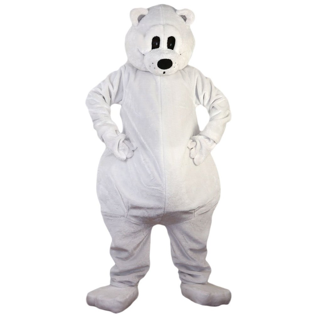 White Polar Bear Mascot Costume Cartoon Character Adult Sz Real Picture 2