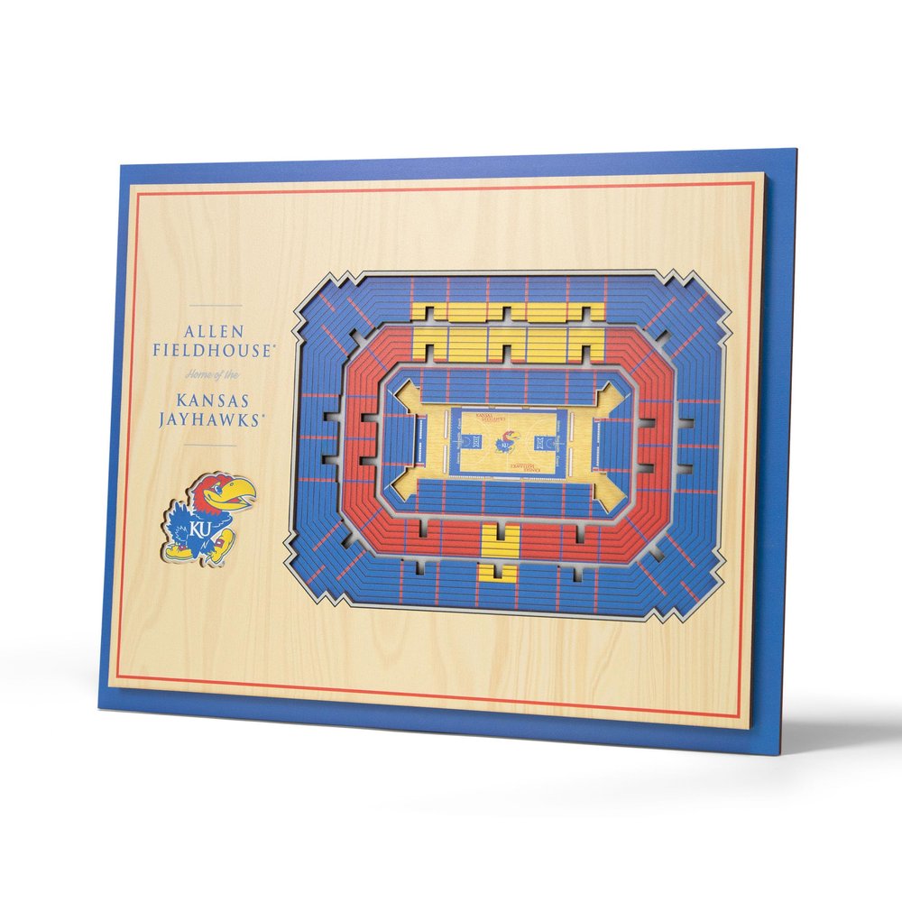 YouTheFan NCAA Kansas Jayhawks 5-Layer StadiumView 3D Wall Art - Allen Fieldhouse