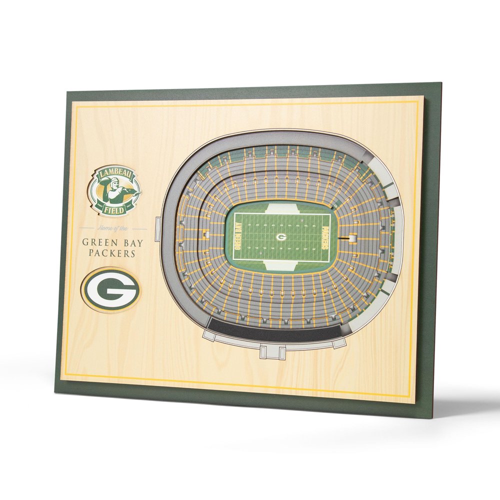 YouTheFan NFL 5-Layer 17 x 13 StadiumViews 3D Wall Art, Green Bay Packers