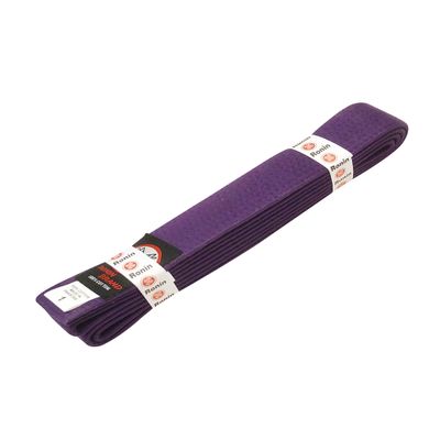 Ronin Brand Martial Arts Uniform Solid Colored Rank Belt Yellow, Green, Orange, Blue, Purple, Red, Brown, & Black - 100% Cotton Quality (Purple, 7)
