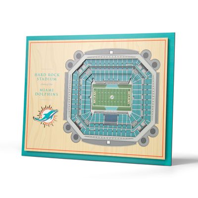 YouTheFan NFL 5-Layer 17 x 13 StadiumViews 3D Wall Art, One Size, Miami Dolphins