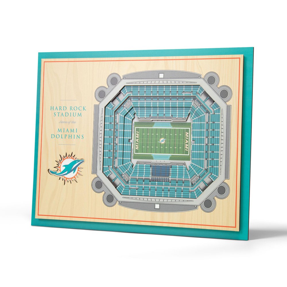 YouTheFan NFL 5-Layer 17 x 13 StadiumViews 3D Wall Art, One Size, Miami Dolphins