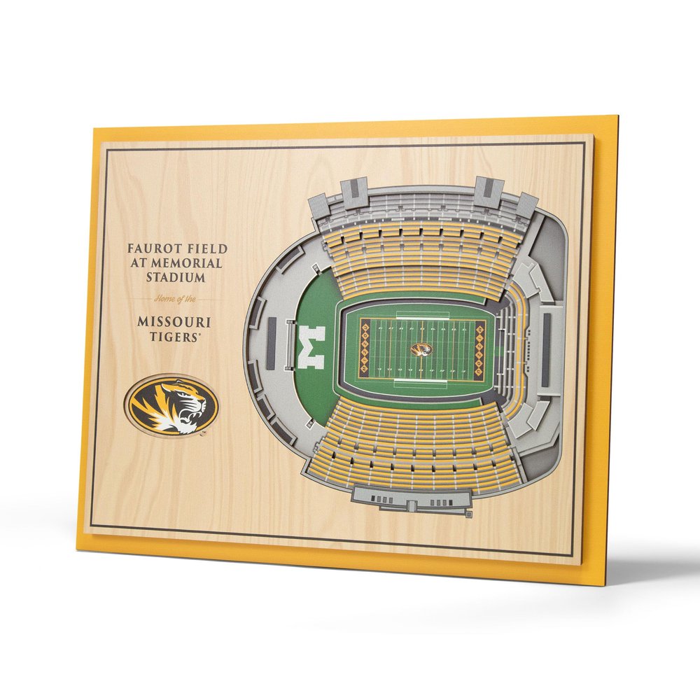 YouTheFan NCAA Missouri Tigers 5-Layer StadiumView 3D Wall Art - Faurot Field at Memorial Stadium