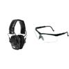 Howard Leight by Honeywell Impact Sport Sound Amplification Electronic Shooting Black Earmuff with Genesis Sharp-Shooter Shooting Glasses, Clear Lens view 1
