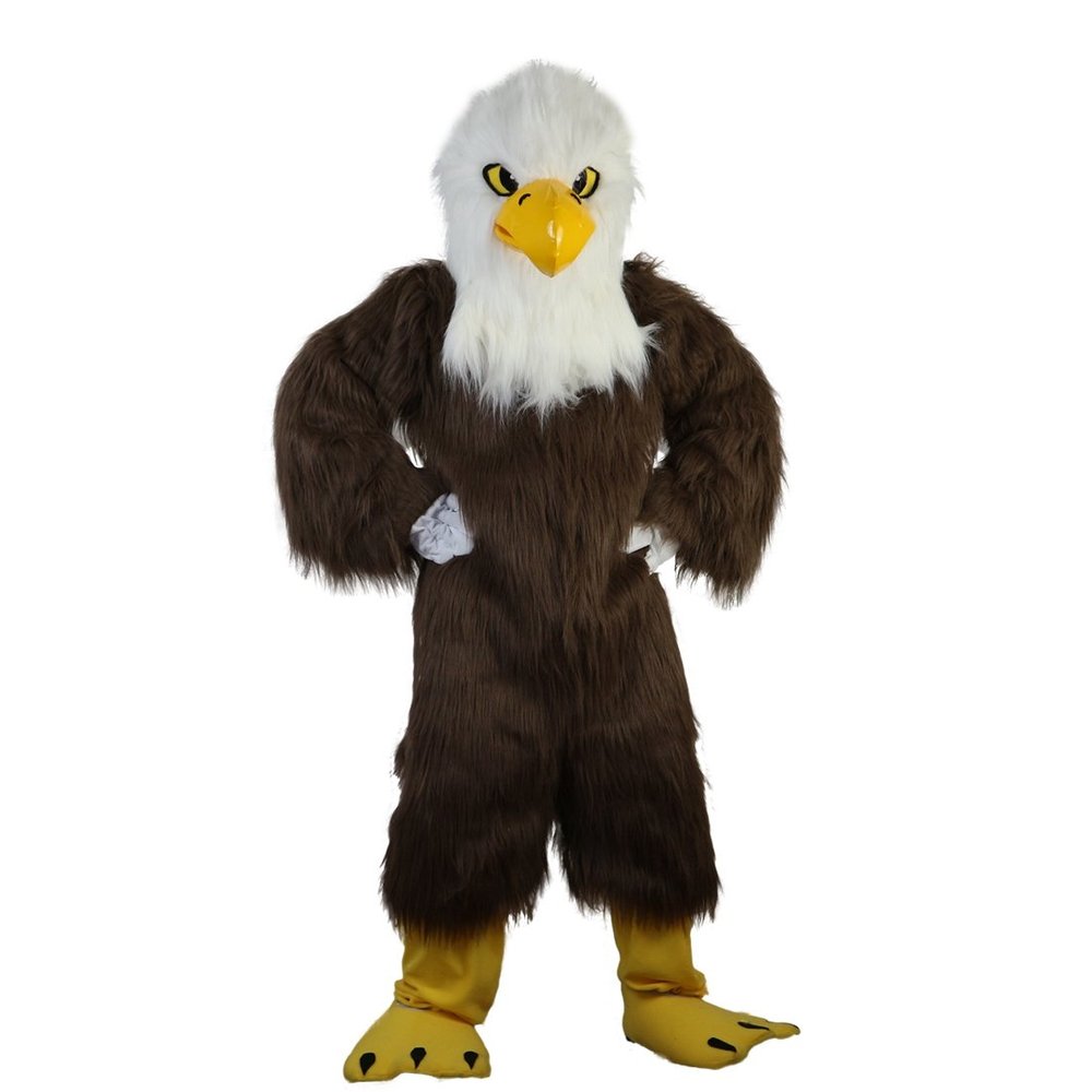White Head Brown Eagle Costume Mascot Cartoon For Performance Fursuit