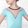 Baiwu Dance 117241055 Elegant Ballet Leotard Girls Short Sleeve Kids Leotards (Blue, M 6-7) view 4